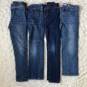 Lot of 4 pair Girls Size 5 Jeans in Various Brands